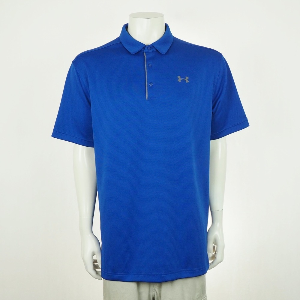 Under Armour UA Tech Golf Polo Shirt Mens XLT Tall Blue Loose Performance Blend